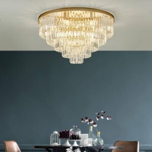 Golden Crystal Luxe Round Chandelier